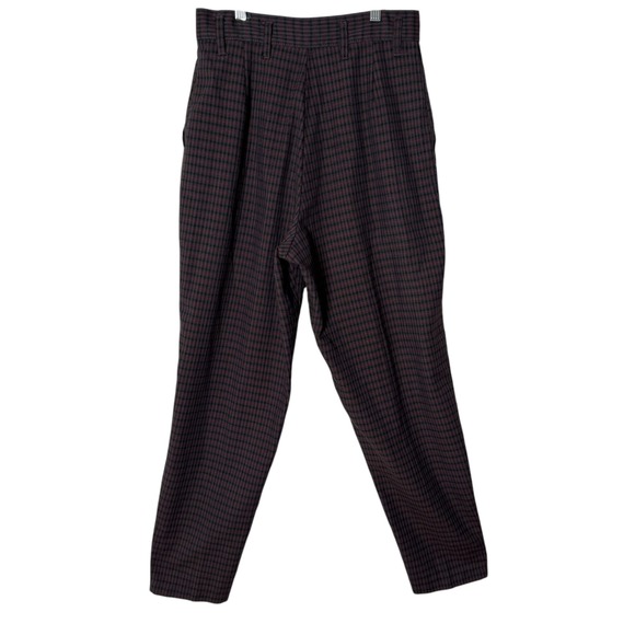 Vintage Memphis High Waisted Pants Jr. Women‎ 9 Plaid MOM Style Pleated Retro - Picture 1 of 10